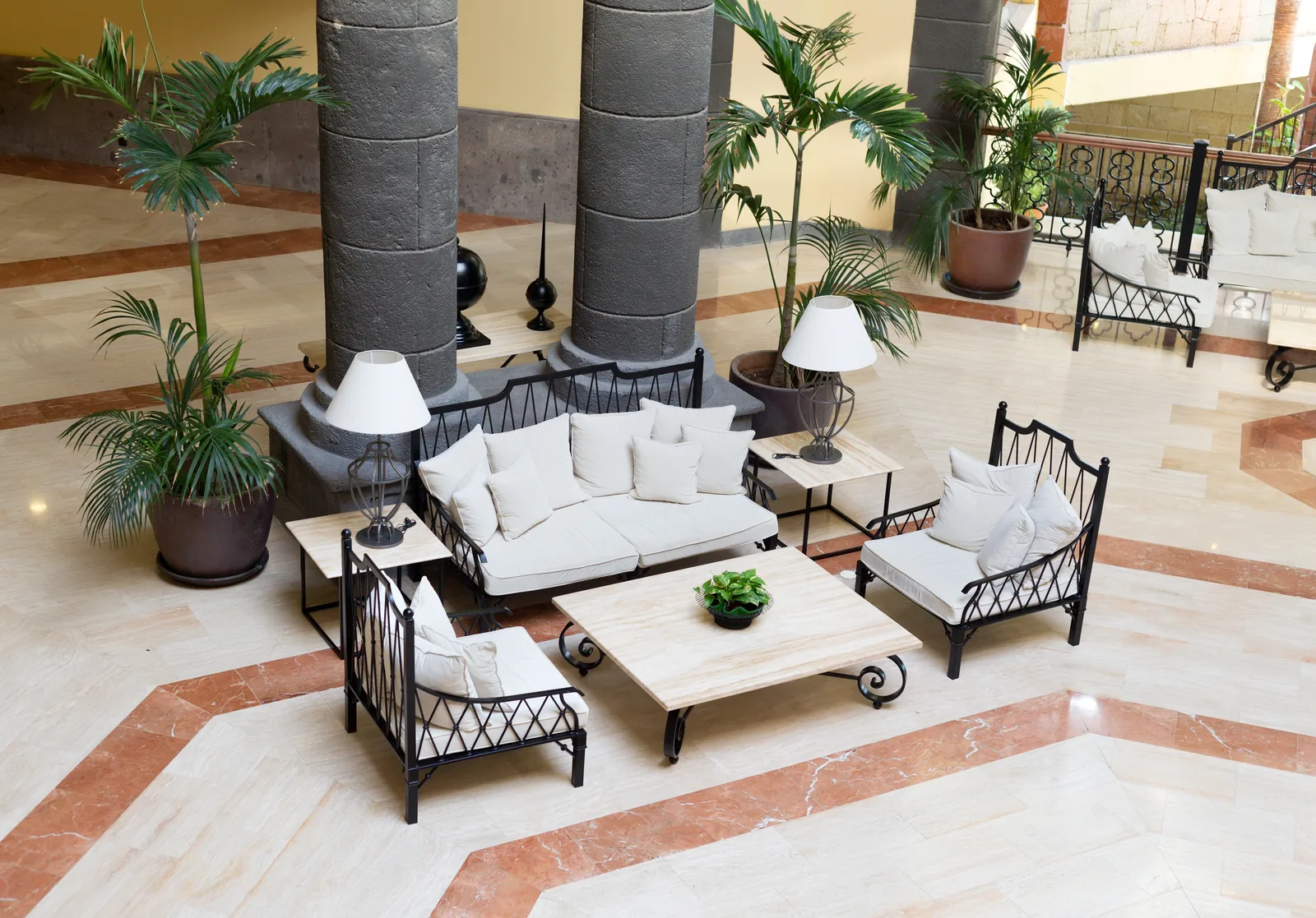 Representative upscale hotel lounge