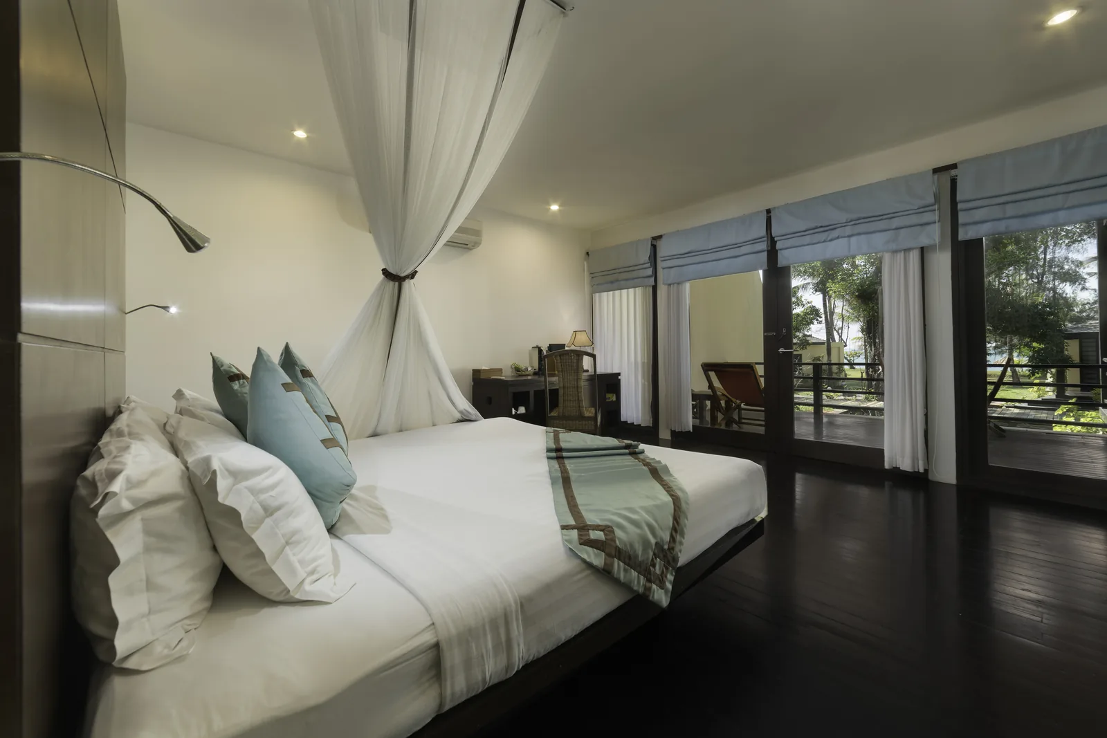 Representative luxury hotel room with balcony