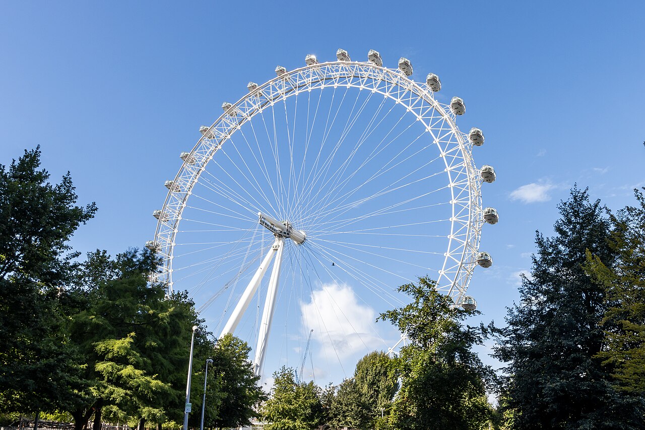 The London Eye seen from Jubilee Gardens on London's South Bank